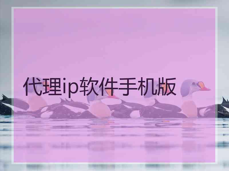 代理ip软件手机版 代理ip软件手机版