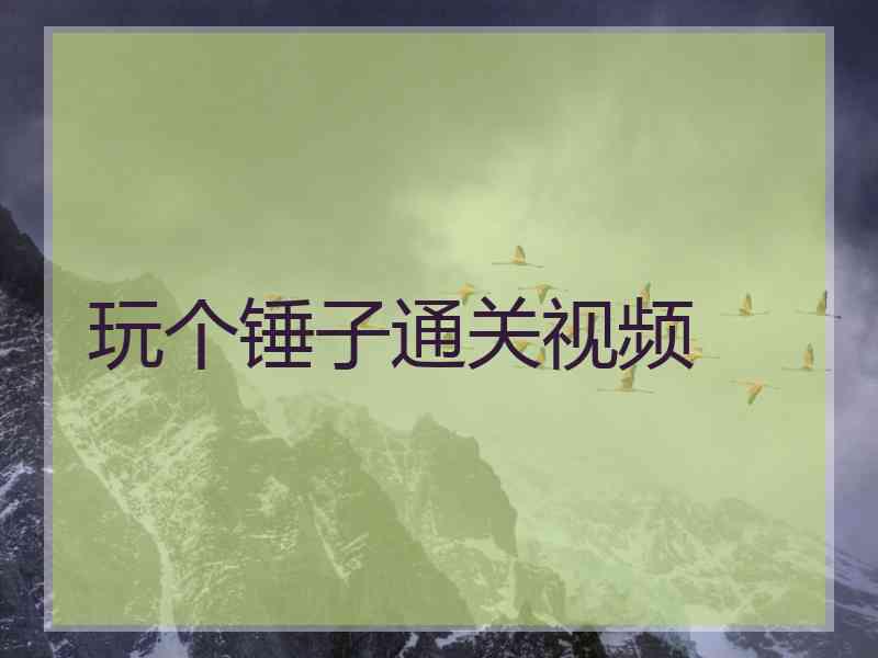 玩个锤子通关视频