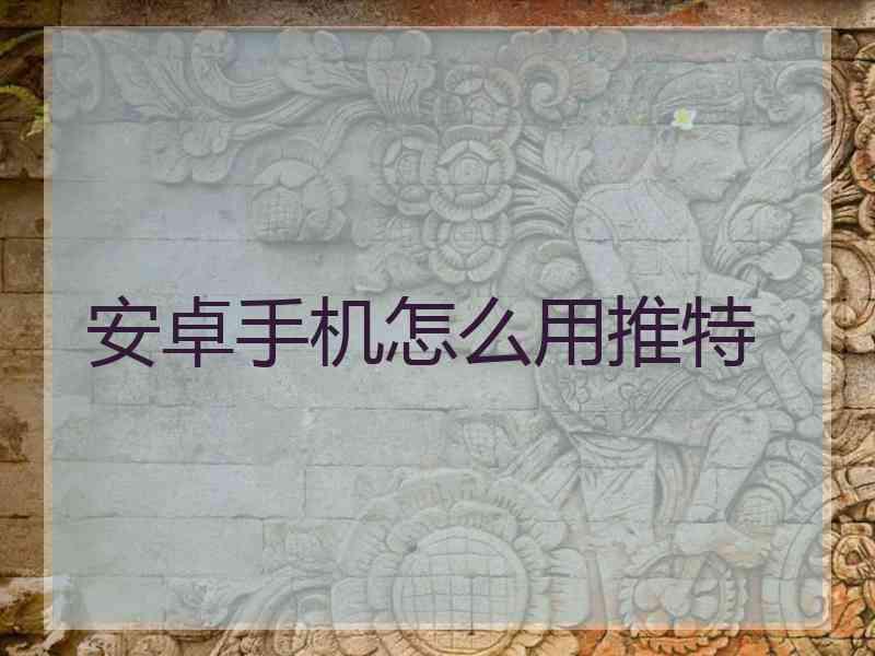 安卓手机怎么用推特