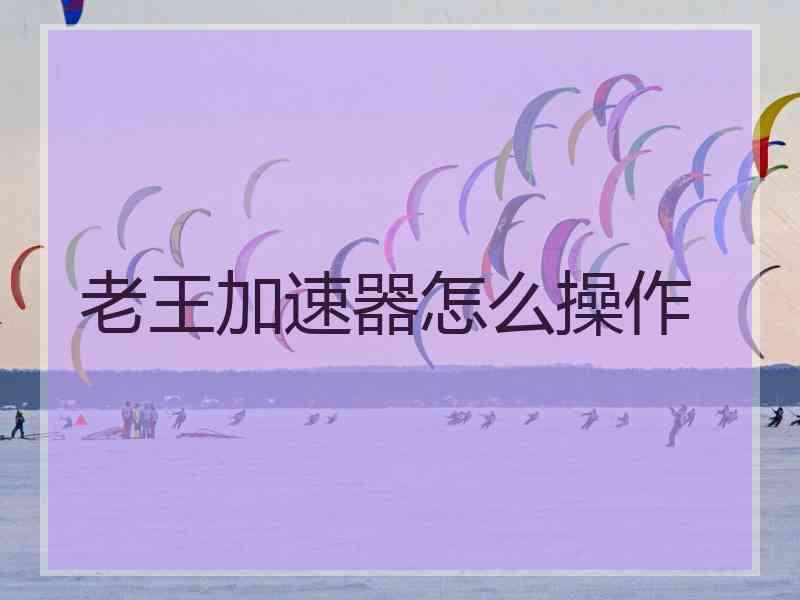老王加速器怎么操作