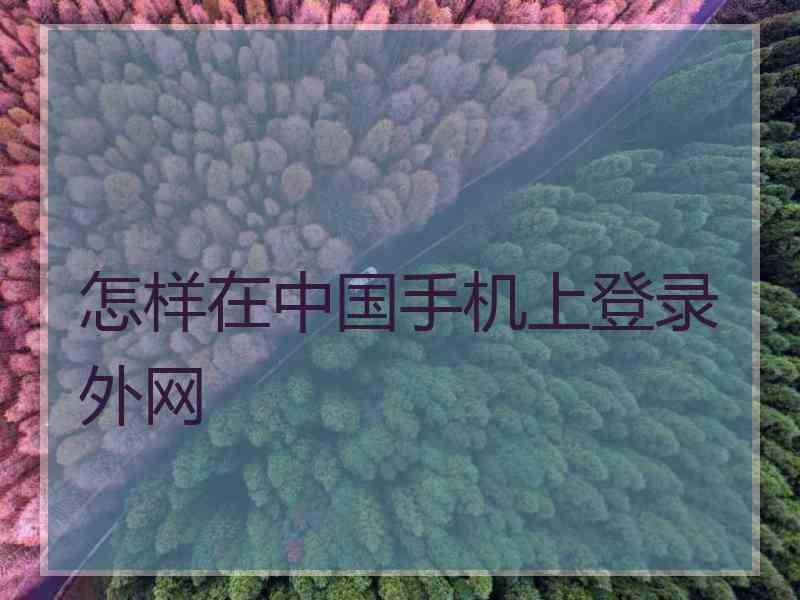 怎样在中国手机上登录外网