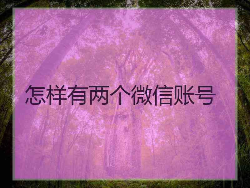怎样有两个微信账号