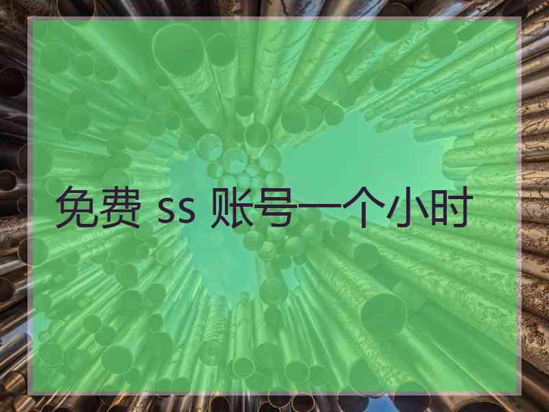 免费 ss 账号一个小时
