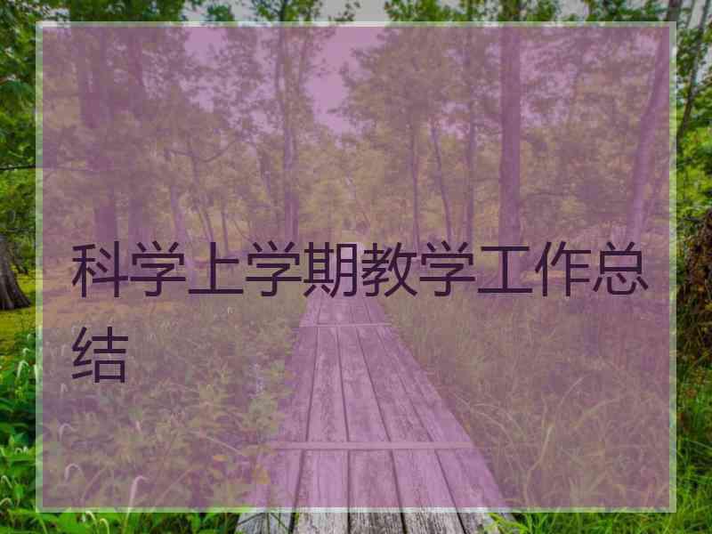 科学上学期教学工作总结