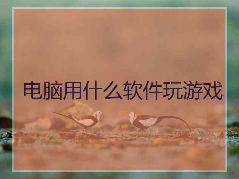 电脑用什么软件玩游戏