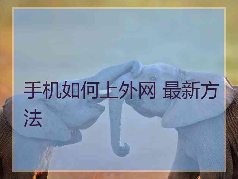手机如何上外网 最新方法