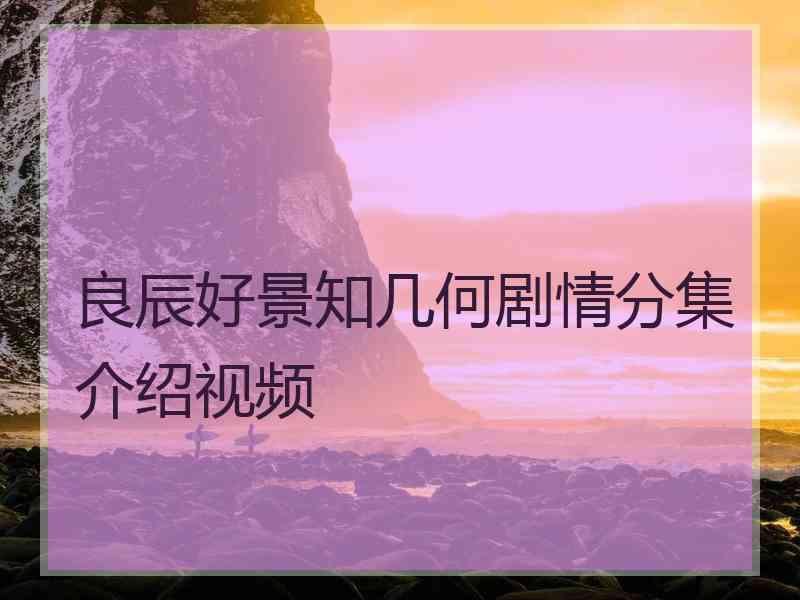 良辰好景知几何剧情分集介绍视频