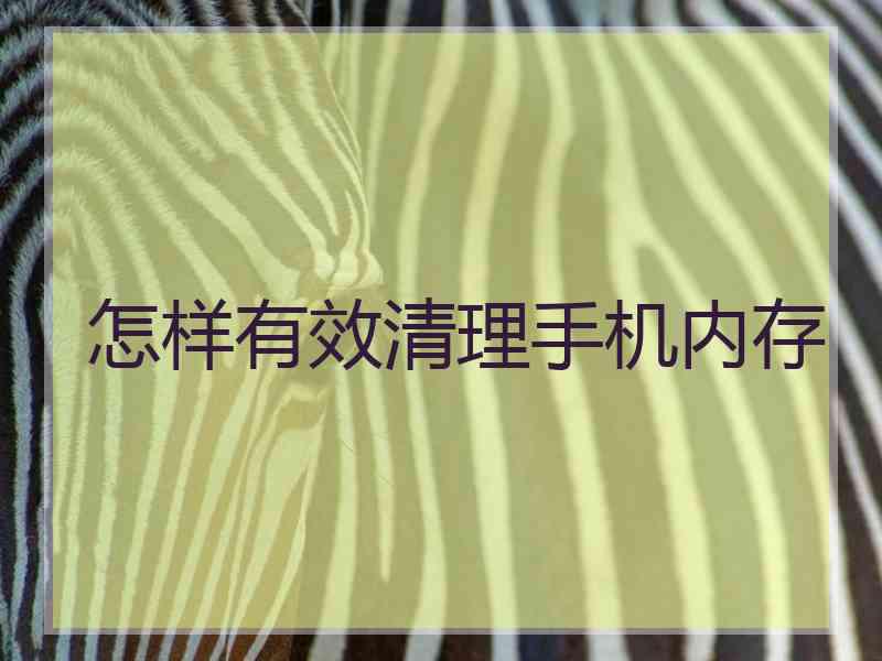 怎样有效清理手机内存