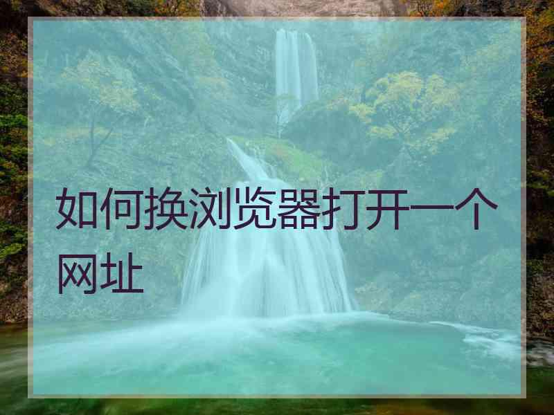 如何换浏览器打开一个网址