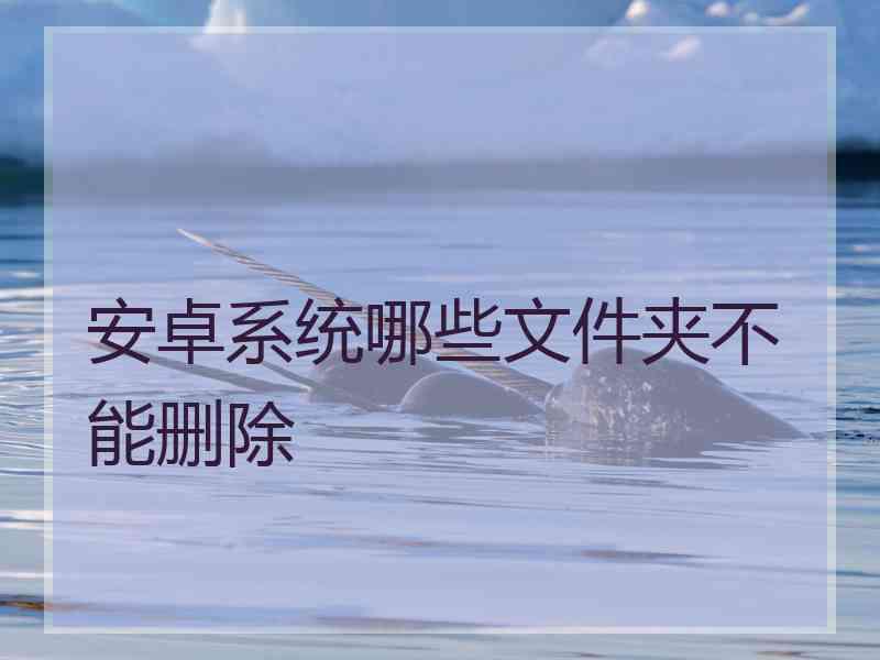 安卓系统哪些文件夹不能删除